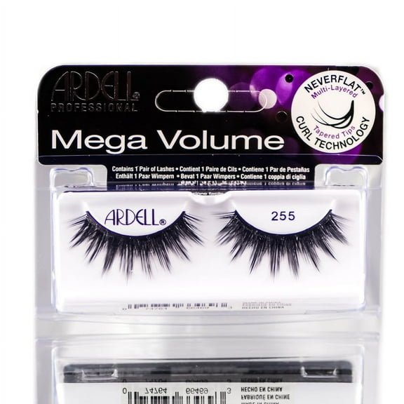 255 , Ardell Professional Mega Volume Lashes , Hair Scalp Skin Body - Pack of 1 w/ SLEEK Teasing Comb