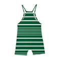 thumbnail image 4 of JTSRKL Girls Jumpsuits Casual Striped Print Sleeveless Spaghetti Strappy Overalls Rompers Loose Fit Cute Kids Summer Shorts Jumpsuit with Big Pockets Green 11-12 Years, 4 of 7