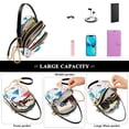 thumbnail image 5 of FORMRS Crossbody Bag for Women Quilted Travel Shoulder Cell Phone Purse with Chain Strap Handbag, Green Retro Triangles, 5 of 7