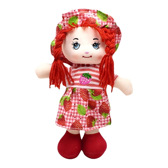 BESTSKY 9.84in Soft Baby Doll for Girls - Plush Rag Doll for Toddlers & Infants, Washable Stuffed Toy with Sensory Fabric Body - Great for Kids Birthdays & Special Occasions Red