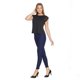 thumbnail image 2 of Blusa Para Mujer Con Aplicación En Manga Corta Color Negro Moda Casual 330722 negro G INCÃGNITA 330722, 2 of 5