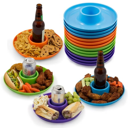 Great Plate Spring Color Food Beverage Plate, 12 Pack