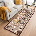 thumbnail image 3 of Runner Rug 2 x 6 Ft, Farmhouse Coffee Time Washable Non-Slip Floor Mat for Kitchen Hallway/Entryway, Vintage Gnomes Desserts Khaki Plaid Long Kitchen Runner Area Rugs for Living Room, Low-Profile, 3 of 7