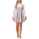 thumbnail image 1 of Vestido de Pinafore A-Line sin mangas de Tweed a cuadros estilo Chic para mujer color rosa, 1 of 6