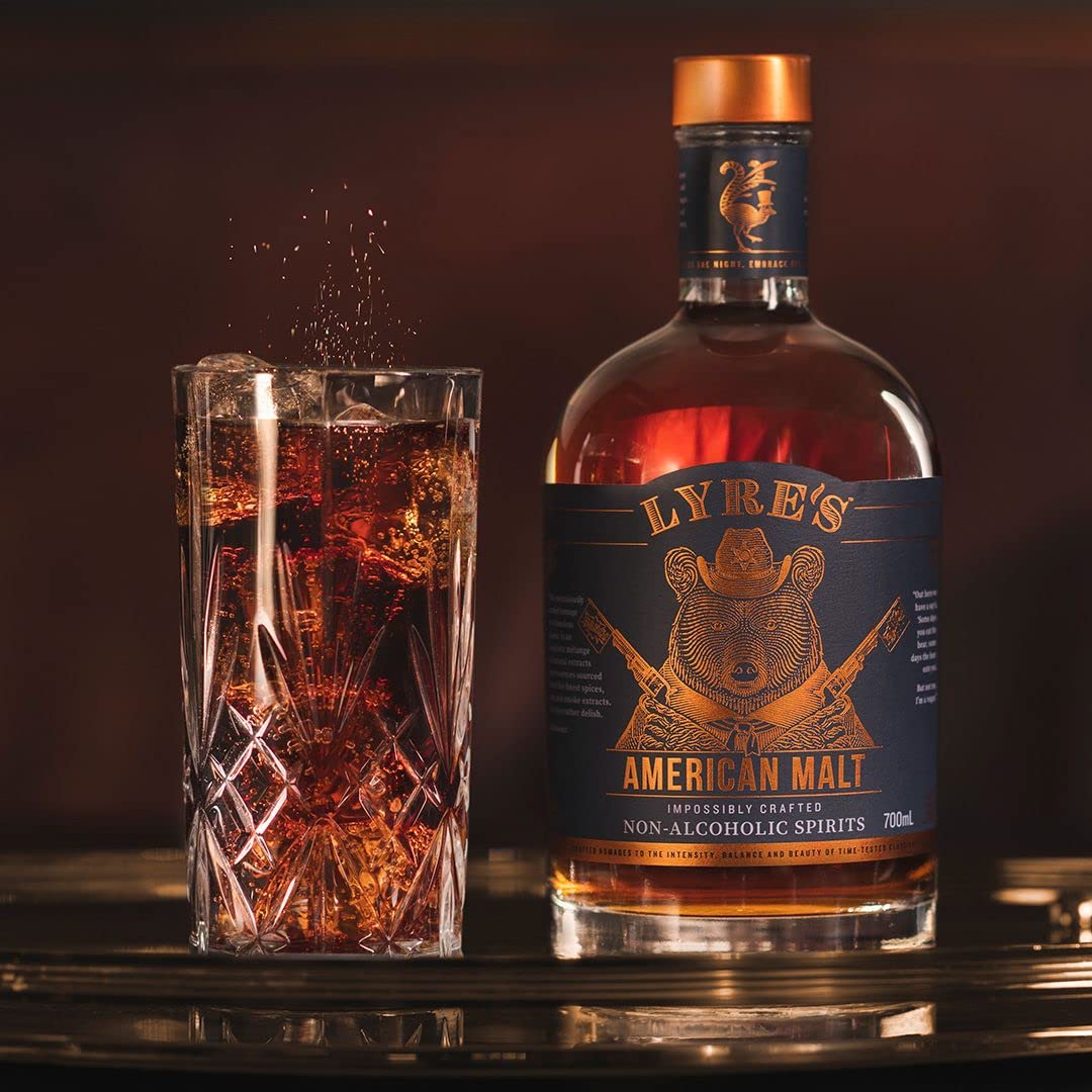 Lyre's American Malt - Non-Alcoholic Spirit, Case of 6, Bourbon Style, Premium, 23.7 Fl Oz x 6