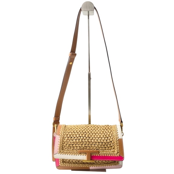 Pre-Owned Tod's Women's T-Timeless Raffia 2-Way Shoulder Bag, Basket Handbag,...