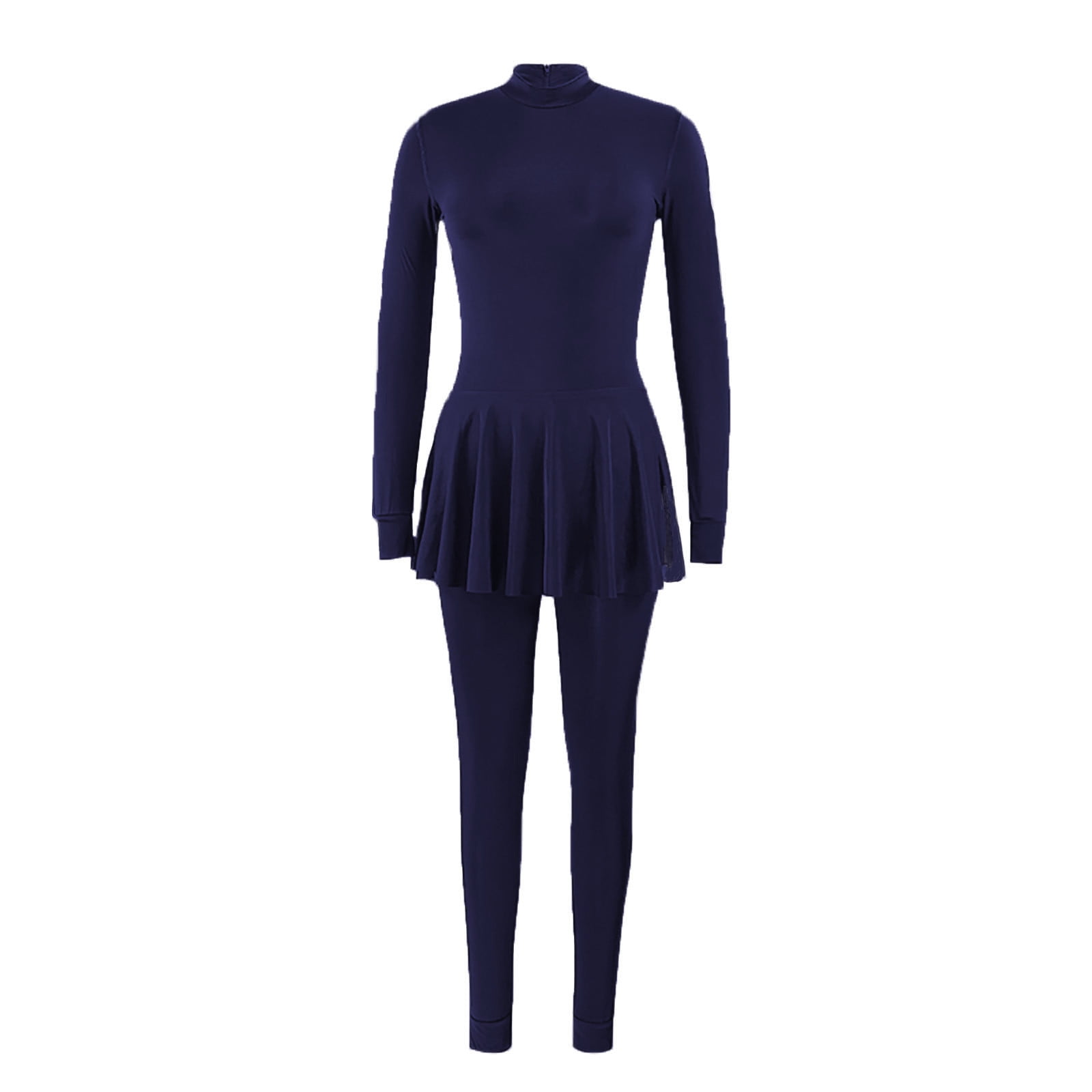 Youyipin Womens Swimsuits Muslim Burkini Swimsuits Modest Islamic Full Body Swimwear High Neck Flowy Dress Tops And Pants 2 Piece Sets Vacation Outfits For Women