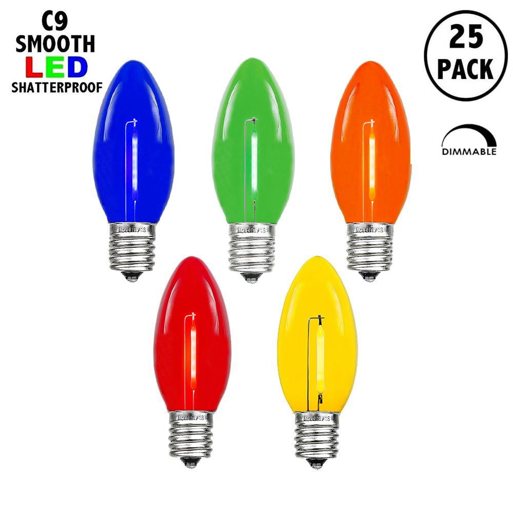25 Pack C9 Yellow Random Twinkling Replacement Flasher Bulbs