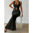 thumbnail image 5 of Women'S Two Piece Outfits Twist Front Halter Tops and Skirt Summer Set Black XL, 5 of 7