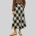 thumbnail image 3 of Women's Plaid A-Line Midi Skirt with High Waist - X Large, Black, 3 of 5