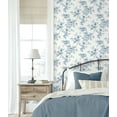 thumbnail image 3 of NextWall Blue Sketched Floral Peel and Stick Wallpaper, 3 of 8