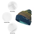 thumbnail image 3 of Picia Palm Trees Pattern Knitted Beanie Hat for Men and Women , Unisex Winter Warm Stretchy Knit Cap Thick Fisherman Beanies Cuffed Plain Skull Caps, 3 of 6