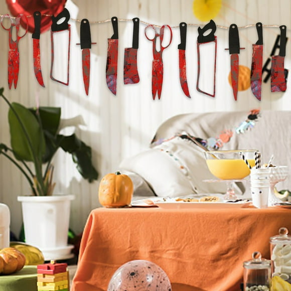 RKSTN Halloween Decorations Halloween Decorations-Halloween Banner Bunting With Sign Outdoor Indoor Home Decor For Mantle Fireplace Halloween Theme Party Decorations Supplies Halloween Decor