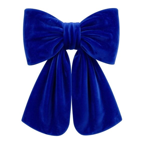 Yxod Velvet Christmas Bow Ornament, Soft Fabric Decorative Bow for Xmas Tree, Wreath, Fireplace Mantel, Gift Wrapping, Holiday Season Home Party Decoration,Blue