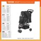 thumbnail image 1 of VEVOR 35lbs 3 Wheels Dog Stroller Rotate Black Pet Puppy Stroller with Front Pedal Storage Basket Cup Holder for Dogs Cat Travel ShopWise Round, 1 of 6