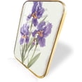 thumbnail image 2 of Framed Wooden Wall Art with Purple Iris Prints Wall Decor, Floral Wall Art, Crystal Porcelain Painting for Farmhouse Inspired Look, Home & Office Wall Decor Black Framed Art 12x8 inches, 2 of 8