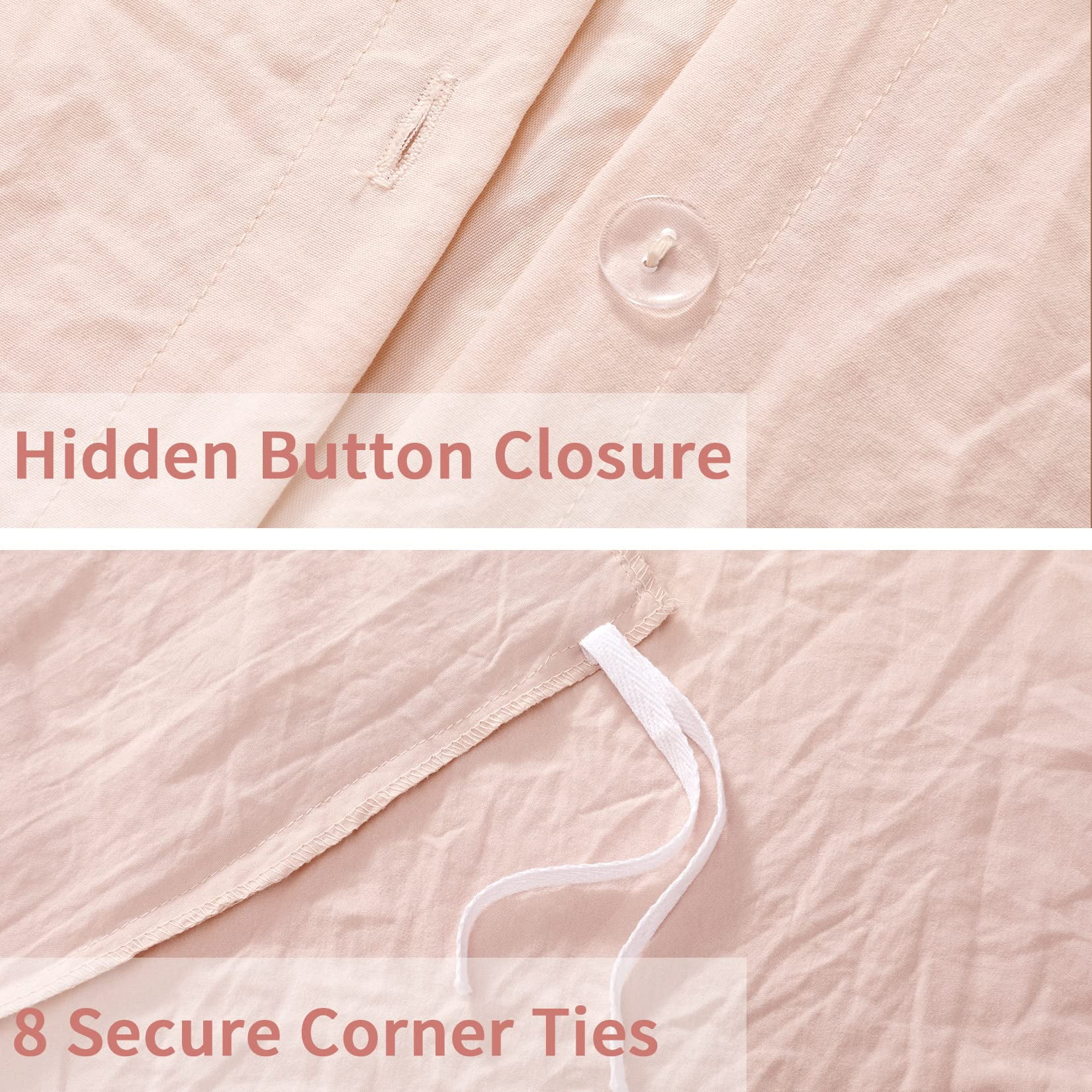 Ruffled Duvet Cover Twin/Queen/King Size, 3 Pieces Soft Washed Microfiber Duvet Cover Set, Shabby Chic Home Bedding Duvet Covers with Button Closure