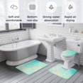 thumbnail image 5 of Aqua Green Bath Mat 3 Piece Bathroom Rug Set, Watercolor Colorful Ombre Abstract Floral Art Non Slip Bath Rug Contour Mat and Toilet Lid Cover, Absorbent Shower Mats Soft Bath Rugs and Mats Sets, 5 of 8