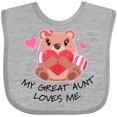 thumbnail image 3 of Inktastic My Great Aunt Loves me- bear and hearts Boys or Girls Baby Bib, 3 of 4