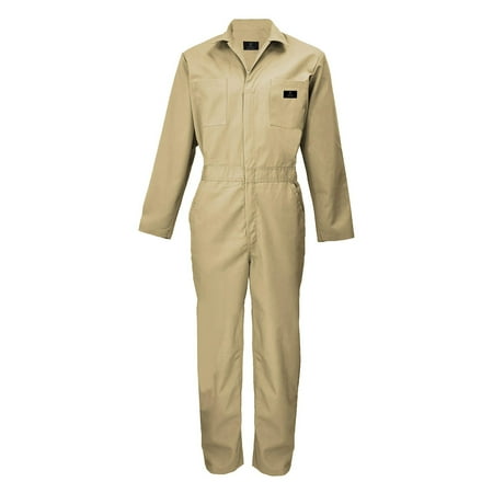 

ACTIVE UNIFORMS Overall Workwear Men Long Sleeve Coveralls (Khaki Medium)