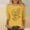 Yellow, variant on Viluyesy 3/4 Sleeves T-Shirt Women Round Neck Shirt Tops Fashionable Loose Blouse Blue Size 2XL