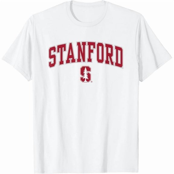 100% cotton tshirts men tee Stanford Cardinal Arch Over White Officially Licensed T-Shirt