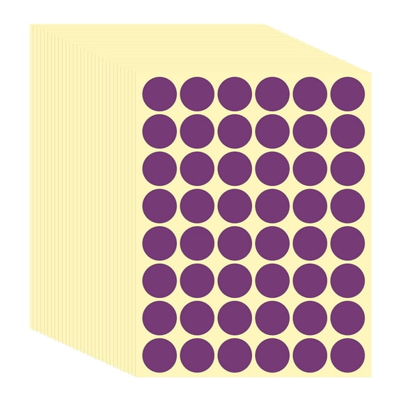 Uxcell 1440 Pcs Colored Dot Stickers Labels, 1 Inch Circle Price Stickers Self Adhesive Circle Tags Coding Labels for Office Business Yard Sale Garage Sale Home Decor, Purple