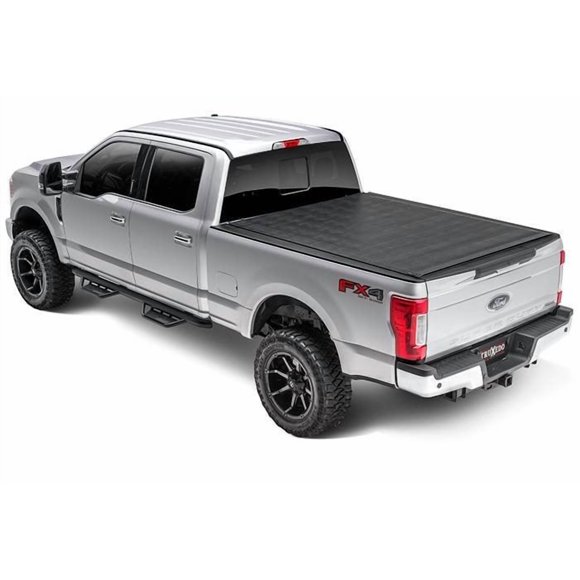 Convient 2016-2023 Toyota Tacoma Truxedo Tonneau Cover 1556001 Sentry; Enroulable; Non Verrouillable; Noir; Vinyle Cuir-Gris