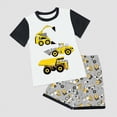 thumbnail image 2 of TOWED22 Toddler Kids Baby Boy Summer Clothes Sets 1T 2T 3T 4T 5T Letter Print Short Sleeve Tops Camouflage Shorts Outfits(Light Yellow,6-7 Years), 2 of 4