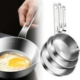 thumbnail image 4 of Stainless Steel Small Frying Pan With Layer Bottom For Butter Melting And Omelet Cooking, 5.2-Inch, 6-Inch, 6.8-Inch, Stainless Steel Pan, Evenly Heated, Non-stick Pan, 1Pc(Silver,10x5.2"), 4 of 7