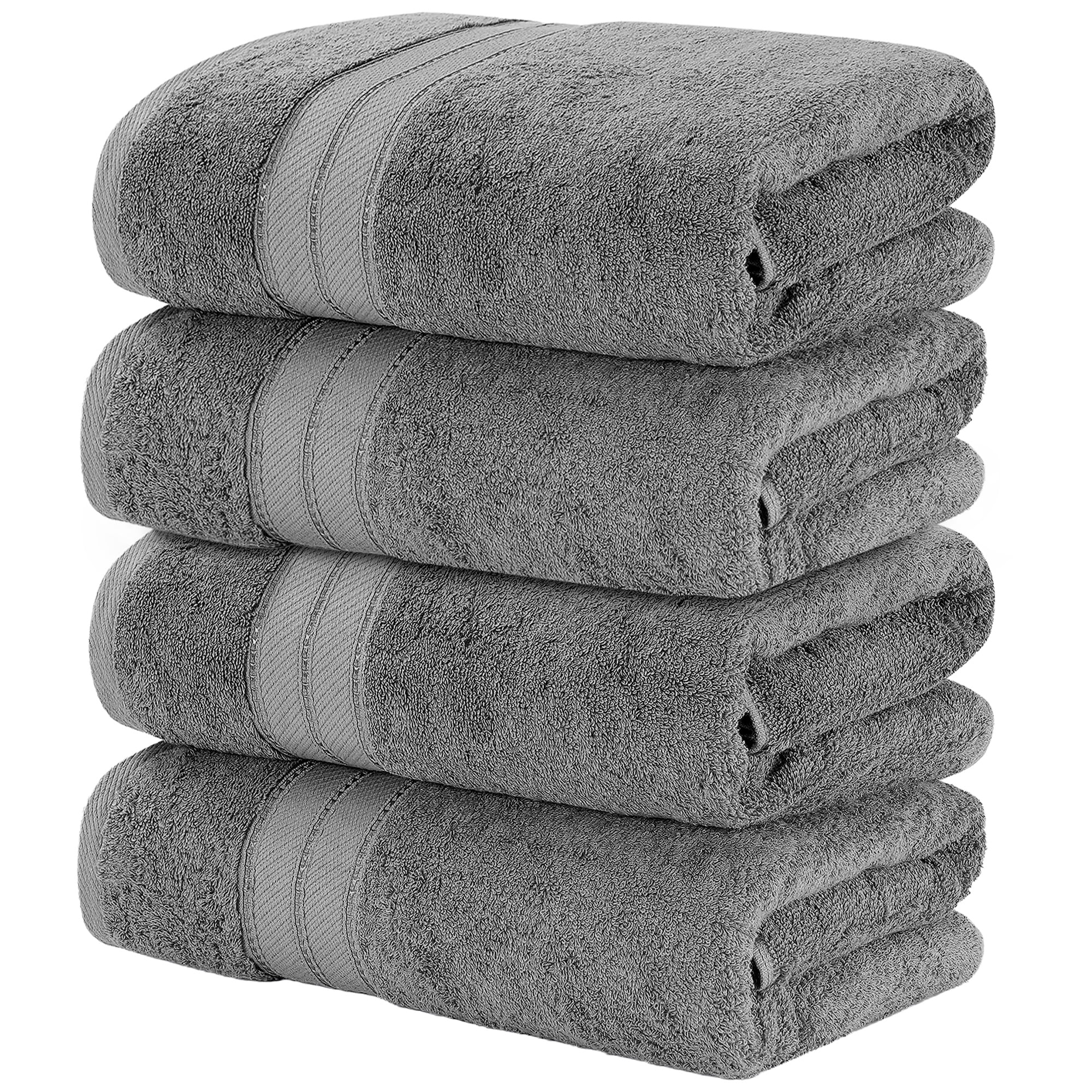 Modern Threads Spunloft Cotton Bath Towels, Charcoal (4 Count)