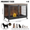thumbnail image 2 of Meuble Cage pour Grand Chien de 37,4 Pouces, Meuble de Chenil pour Chien Robuste avec Roues, Base à Grille, Base Amovible, Table de Cage Décorative pour Chien, Niche Intérieure pour Entrée, Salon, 2 of 7