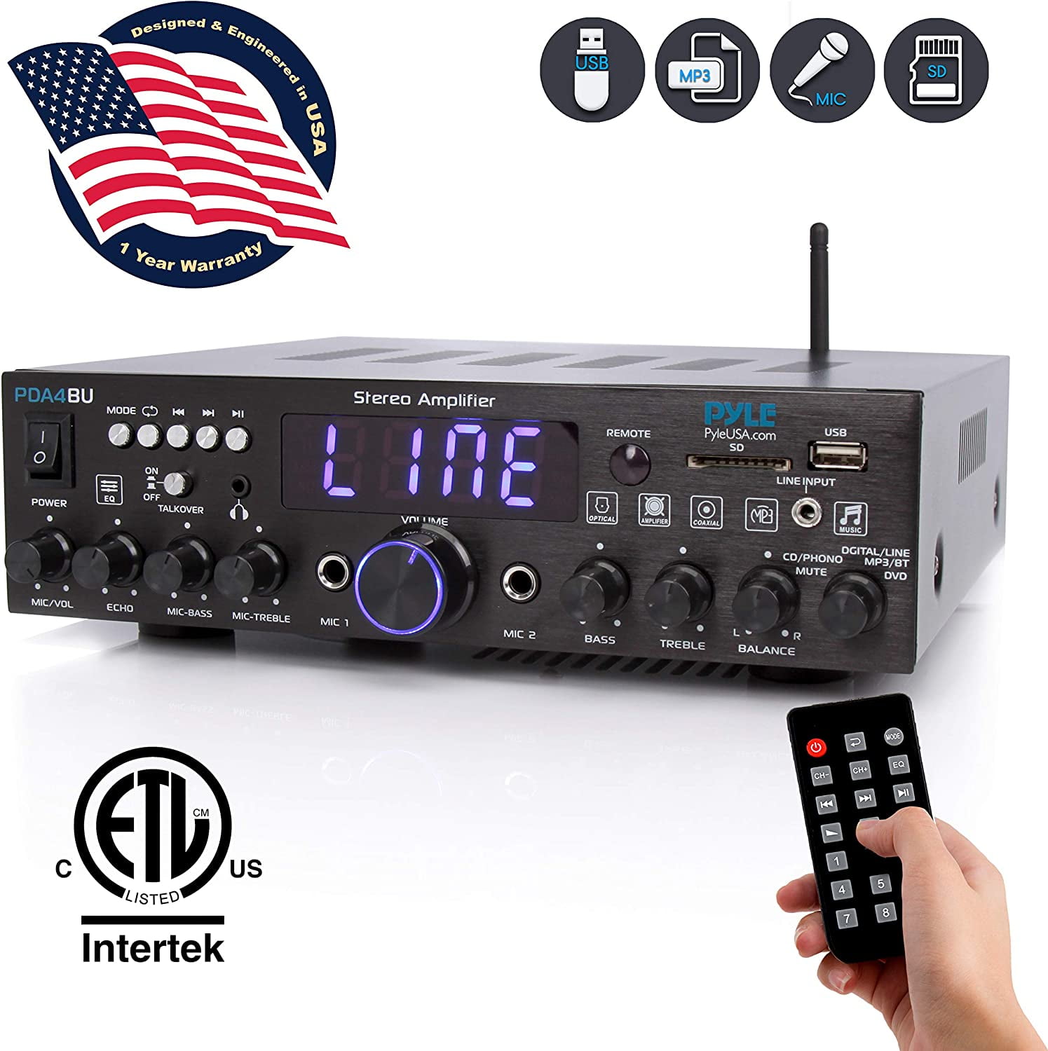 Pyle PDA4BU Bluetooth 200 Watt Multi 