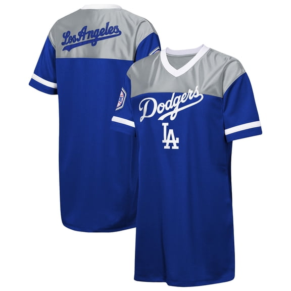 Girls Youth Outerstuff  Royal Los Angeles Dodgers Big League Cheer V-Neck T-Shirt Dress