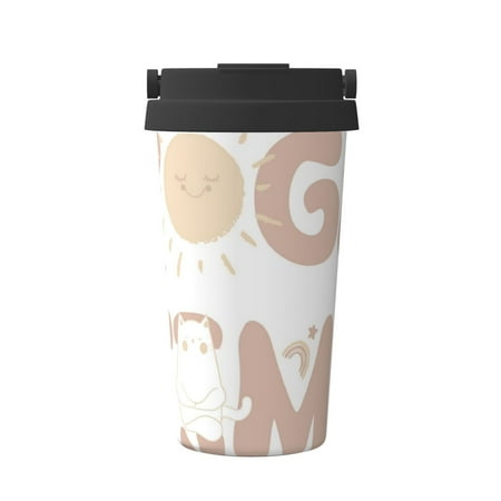 

KLL Cat Yoga Time Pattern Stainless Steel Vacuum Insulated Tumbler - Carry Insulated Coffee Mug - Reusable Insulated Cold Brew Iced Coffee Cup Thermos