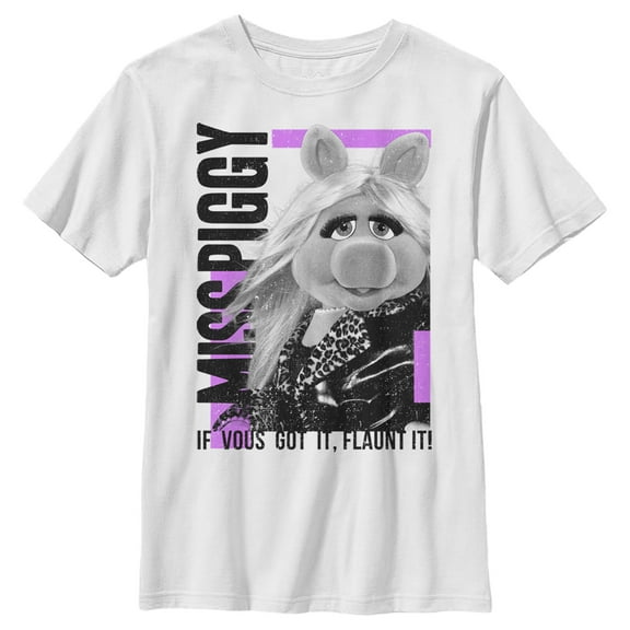 Boy's The Muppets Miss Piggy Flaunt It Graphic Tee White X Small