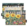 thumbnail image 2 of Sunflowers and Wooden Fence 2 Pack Pencil Pouches Zipper Pencil Case 3 Ring Pencil Pouch Cosmetic Bag, 2 of 6