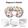 thumbnail image 4 of Balery Colorful Donuts Neck Pillow for Traveling, Upgraded Travel Neck Pillow for Airplane 100% Pure Memory Foam Travel Pillow for Flight Headrest Sleep, 4 of 8
