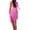 Hot Pink, variant on QUYUON Women Ruched Bodycon Dress Summer Round Neck Sleeveless Tank Dresses Side Split Ruffle Midi Dress Side Split Floral Embellished Asymmetrical Night Out Club Party Dress, Black S