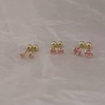 thumbnail image 6 of K-KED 1Pair Pink Zircon Fashion Exquisite Stud Earrings Mini All-match Ear Bone Nail-_-3mm, 6 of 9