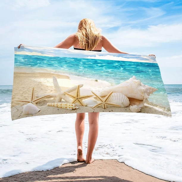 Xihbxyly Toalla de Playa de Microfibra, Superligera y Resistente a La Arena, de Secado Rápido, Compacta y Portátil, Ideal para Viajes, Piscina, Playa y Picnic, 76 X 152 Cm.
