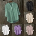 thumbnail image 1 of TIMIFIS Womens Casual Button V Neck Shirts Fall Loose Long Sleeve Shirts Solid Blouses Tops with Pocket, 1 of 5