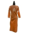 thumbnail image 7 of Talahi Indian Hand Embroidered Chikankari Peach Long Cotton Kurti, 7 of 7