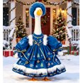 thumbnail image 2 of RUINIXCW Winter Christmas Porch Goose Outfit for 23 inch Cement Plastic Goose Statue Accessories Garden Porch Goose Clothes Plush Trim Xmas Dress and Hat Set Yard Patio Lawn Decor (No Goose), 2 of 6