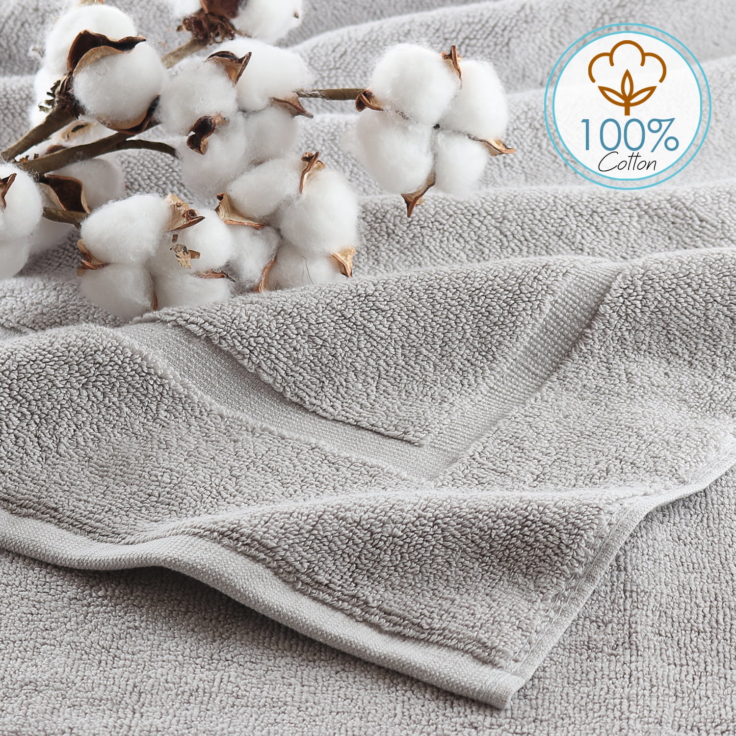 Hearth & Harbor Bath Towels for Bathroom - 100% Ring Spun Cotton Luxury Bathroom Towels - Ultra Soft & Highly Absorbent Bath Towels Set, 6 Piece Set