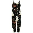 thumbnail image 3 of Jumpsuits For Girls 5T Sleeveless Halloween Pumpkin Print Casual Spaghetti Strap Loose Romper Long Pants with Pockets Toddler Girls Clothing Z0I-Black, 1-2 Years, 3 of 4