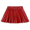thumbnail image 3 of Aislor Youth Girls Metallic Athletic Dance Pleated Mini Skirts High Waist Scooter Skater Skort 2-16 Red 14-15, 3 of 6
