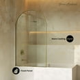 thumbnail image 2 of Porte 34 x 58 Framed Fixed 3/8 in. (10mm) Clear Tempered Glass Tub Door with Brushed Gold Frame, 2 of 6