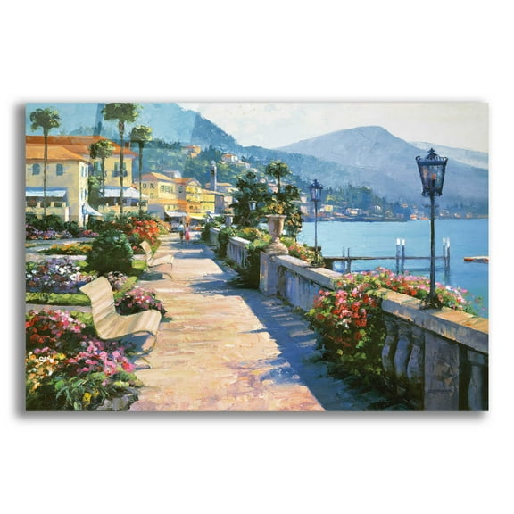 Epic Art 'Bellagio Promenade' by Howard Behrens Acrylic Glass Wall Art, 24"x16"