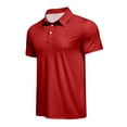 thumbnail image 5 of Trgacdwlo Ice Silk Mens Polo Shirts Quick Dry Cooling Short Sleeve Workout Shirts for Men Collared Sun Protection Men's Golf Shirts Red L, 5 of 7